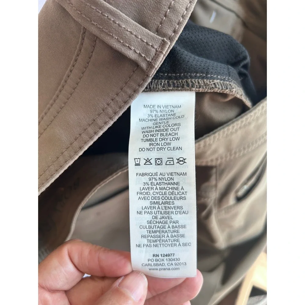 Prana Brion Hiking Outdoor Utility Pants in Brown SZ 34 - Picture 9 of 10